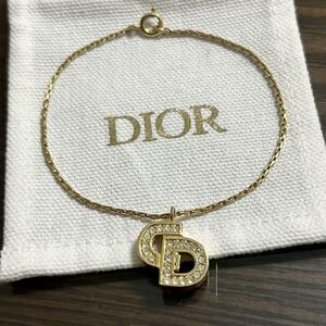 ［美品］ChristianDior クリスチャンディオール　CDロゴ　ラインストーン　ブレスレット　ヴィンテージ　アクセサリー