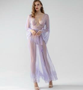 770　ワンピースladies レディース　◇綺麗めシルエット　　新品人気 　◇美ライン　肌見せ　　ルームウェア　　パープル