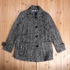 お買い得◆BURBERRY LONDON◆バーバリーロンドン◆レディース　女性用　ツイード風　コート　[38] ブラック br07016324