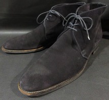 英国製 クロケット&ジョーンズ ユナイテッドアローズ別注 CROCKETT&JONES ブラック スウェードレザー チャッカブーツ CHUKKA 8489_画像1