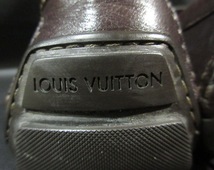 イタリア製 ルイヴィトン LOUIS VUITTON モノグラム フラワー レザー ドライビングシューズ FA0026 スリッポン モカシン 革靴 難有_画像6