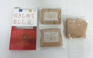 16 00909 ☆ ATSUGI アツギ パンスト 引きしめて美しく。夏。 3足組 レディース ヌーディベージュ L-LL【アウトレット品】