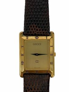 【ジャンク】 GUCCI グッチ 4200 564 ダブルGロゴ クォーツ ヴィンテージ 腕時計 レディース ゴールド