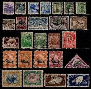 外国切手　カナダなど　動物の切手　26枚　消印有