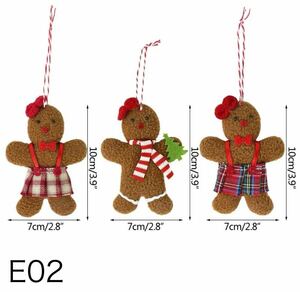 1円スタート　クリスマスドール　クリスマスツリー　デコレーション　装飾品　1個　E02　クッキー