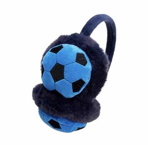 1円スタート　子供用　イヤーマフ　防寒　ユニセックス　サッカーボールデザイン　1個　Blue