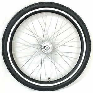 ★24インチ自転車 ＣＴＢ用 Hapyson／Panasonic　ハブダイナモ・前輪ホイール ブラック 新品未使用 タイヤ・チューブ付き★