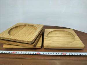 コレクション　昭和　レトロ　アンティーク　コースター　木製　鍋敷き　商品台　木工　4枚　まとめて