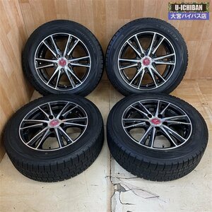 スタッドレスセット 215/55R16 2018年製 ダンロップ WM01 & STICH 16インチ 6.5J +38 5H 114.3 4本セット 17系 クラウン など 004