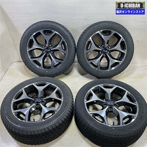 SJ系フォレスター BR系アウトバック 等 スバル　純正 7-18+48 5H100 ブリヂストン 225/55R18 18インチ スタッドレス 4本セット 009k