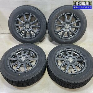 プリウス 等 ファイナルスピード 6-15+45 5H100 2022年製 ダンロップ WM02 195/65R15 15インチ スタッドレス 4本セット 009