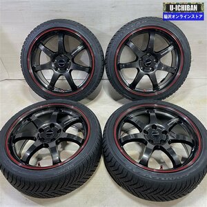 シルビア 等 クロススピード 7.5-18+38 5H114.3 グッドイヤー VECTOR 4シーズン 225/40R18 18インチ オールシーズン 4本セット 009