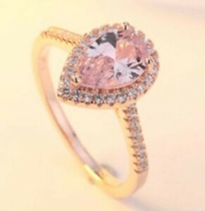 1円～ 送料無料 【絶品来店】★新着★ 33連 ピンクダイヤモンドリング #18K# 3ct