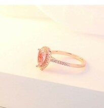 1円～ 送料無料 【絶品来店】★新着★ 33連 ピンクダイヤモンドリング #18K# 3ct_画像2