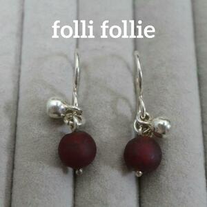 [ anonymity delivery ] Folli Follie earrings silver SV925 3.8g ball 