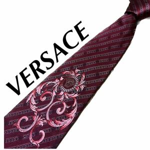 【1円スタート】VERSACE ヴェルサーチ ネクタイ レッド メデューサ 大剣 小剣 色違い シルク素材