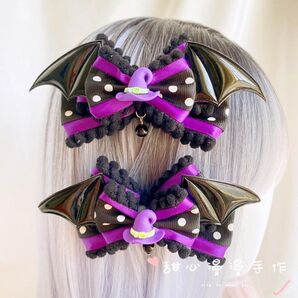 小悪魔こうもりリボン《パープル》ハロウィン小物