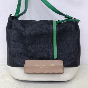 ② MARC BY MARC JACOBS マークジェイコブス 牛革 オールレザー 斜め掛け フラップ ショルダーバッグ ボディバッグ ビジネスバッグ かばん