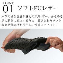 メンズ スリッポン スニーカー PU レザー 無地 軽量 ビジネス カジュアル ブラック 25.0cm_画像3