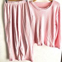 ルームウェア もこもこ パジャマ レディース 部屋着 秋冬 発熱 長袖 ゆったりピンク フリーサイズ_画像7