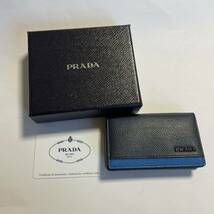プラダ メンズ　グレインレザー カードケース 名刺 入れ　ネイビー　PRADA 2MC122 箱、ギャラ付き　未使用_画像10