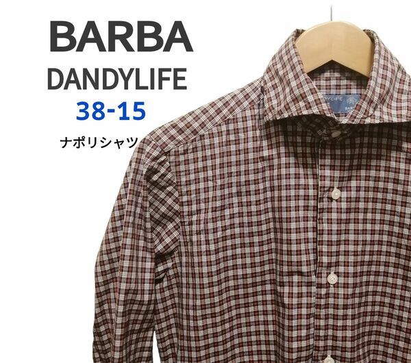 BARBA バルバ 15-38 シャツ М イタリア製 ナポリシャツ コットン 綿