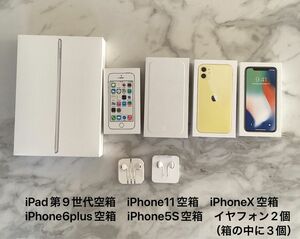 iPad第9世代　iPhone11 iPhoneX iPhone6plus iPhone5S 空箱　純正イヤフォン5個