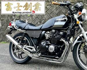 ＸＪＲ４００　富士創業８分割　マフラー　メッキ/コール向き4-2-1ガニマタXJR400S R XJ550前期4HMフルエキ サイレンサー 付 セールXJ400D