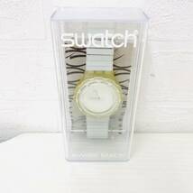 swatch SWISS スウォッチ スイス 腕時計 時計 クオーツ クォーツ SCUBA200 WATER RESISTANT 200M 白文字盤 3針 伸縮ベルト NK_画像1