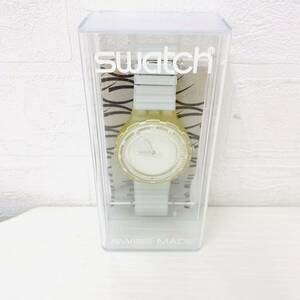 swatch SWISS スウォッチ スイス 腕時計 時計 クオーツ クォーツ SCUBA200 WATER RESISTANT 200M 白文字盤 3針 伸縮ベルト NK