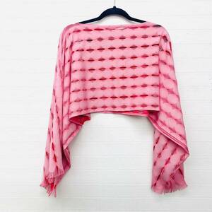 イッセイミヤケ ISSEY MIYAKE PLEATS PLEASE ポンチョ ストール レディーストップス ピンク PINK 日本製 NK