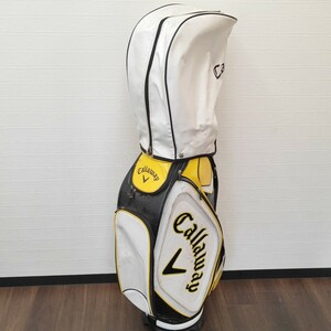 キャロウェイ エナメル キャディバッグ Callaway ゴルフ ゴルフバッグ ゴルフ用品 バッグ ホワイト イエロー キャディ SC