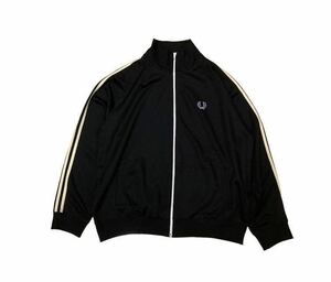 FRED PERRY Track Jacket MADE IN PORTGAL Black フレッドペリー トラックジャケット ブラック ポルトガル製 ジャージ 月桂樹 黒 サイズXL