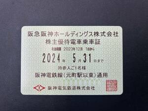 【即決価格有/簡易書留発送】B198 　阪神電鉄/株主優待乗車証/定期タイプ/有効期限2024年5月31日迄