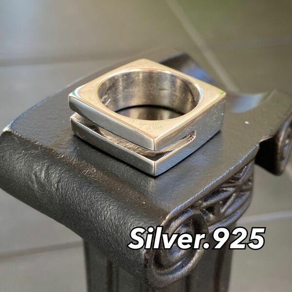 NY シルバーリング【15号】指輪 メンズリング SILVER925 fashion rings カットデザイン プレゼントに