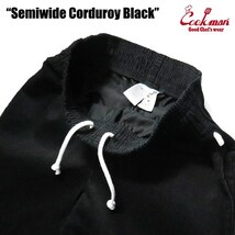 送料無料 COOKMAN クックマン シェフパンツ セミワイド Chef Pants Semiwide Corduroy Black 231-34801 コーデュロイ ブラック M_画像5