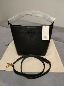 トリーバーチ Tory Burch 74956 001 BLACK マックグロー ダブルTロゴ スモール バケット バッグ 2WAYショルダー バッグ クーポン消化 新品