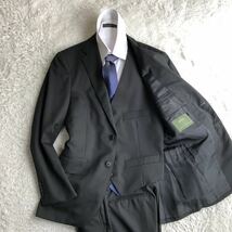 【美品】 ユナイテッドアローズ REDA ウール 3ピース スーツ ブラック 42 XS～Sサイズ相当_画像1