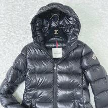 1円 美品 MONCLER モンクレール SUYEN スイエン レディース ワッペン・フード付き ダウンコート ダウンジャケット ブラック 黒 Sサイズ _画像3