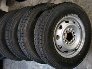 鉄ホイール　4穴マルチ　PCD100/110/114.3　★スタッドレス　145/80R12　LT　4本＃軽トラ・軽バン　