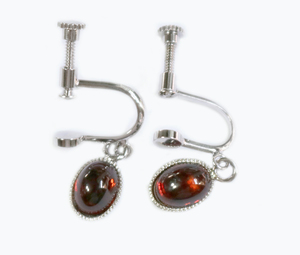  natural gem garnet earrings 