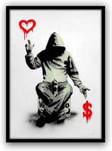 Art hand Auction Neues Kunsttafel-Kunstposter, Banksy-Bild, moderne Kunst, Wandbehang, Innengemälde, 218 mm x 305 mm, gerahmt, Kunstwerk, Malerei, Andere