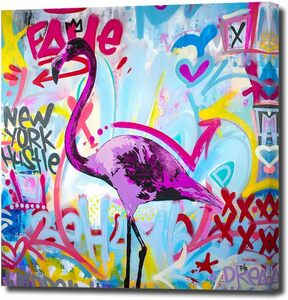 Art hand Auction Flamingo-Kunsttafel, moderne Kunst, Wandbehang, Holzrahmen, Leinwand, Leinwand, Gemälde, Kunst, Poster, Inneneinrichtung, stilvolles neues Geschenk, Kunstwerk, Malerei, Andere