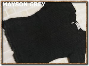 美品！！☆MAYSON GREY　メイソングレイ　ファー付きアンゴラニット　黒☆難あり