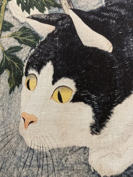 高橋松亭 トマトと猫 手ぬぐい サイズは約75cm 35cm