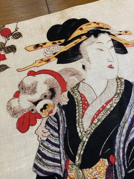 歌川豊国 浮世絵 手ぬぐい 美人合わせ 手拭い サイズは約84cm 35cm