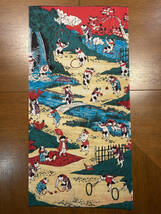 歌川国利　新板猫乃戯　浮世絵　手ぬぐい　サイズは約70cm 35cm_画像2