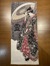 雪　歌川豊国 浮世絵　手ぬぐい　手拭い　サイズは約82cm 35cm_画像1