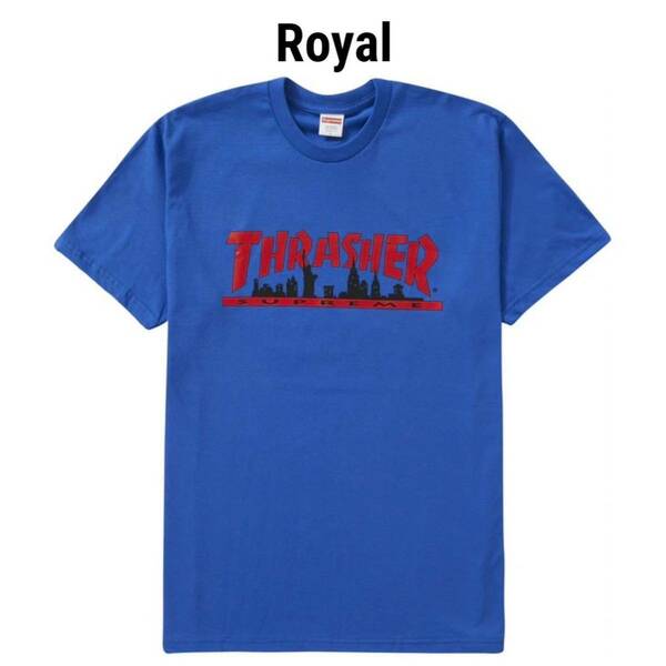 【新品未使用】 Supreme Thrasher Skyline Tee Royalシュプリーム スラッシャー スカイライン Tシャツ ロイヤル XL