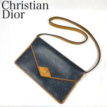 Christian Dior クリスチャンディオール ショルダーバッグ 2way ハニカム 総柄 ゴールド金具 クラッチバッグ レザー PVC レディース a52_画像1